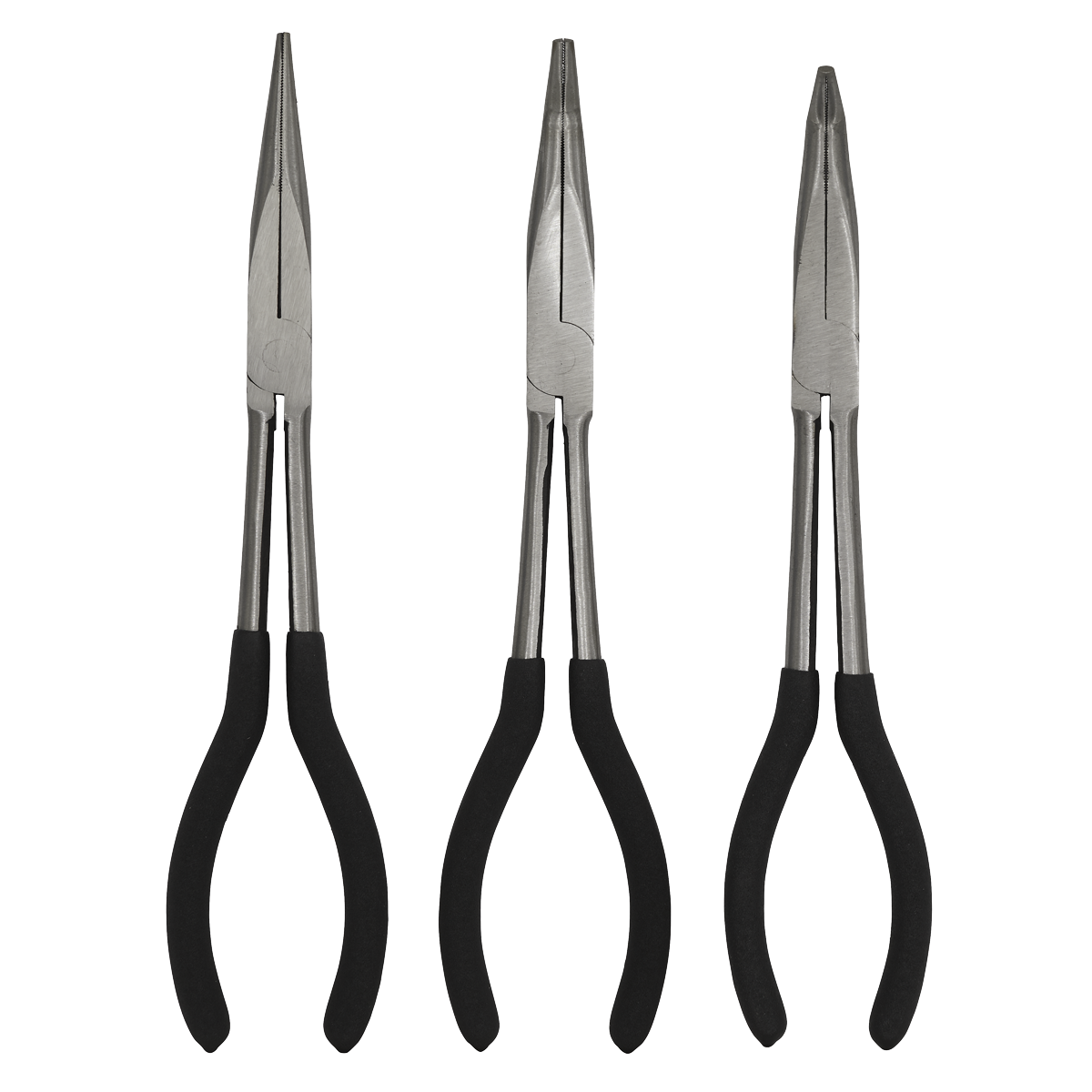 Sealey Needle Nose Pliers Set Non-Slip Foam Cushion Grip Handles 3pc 275mm S0433