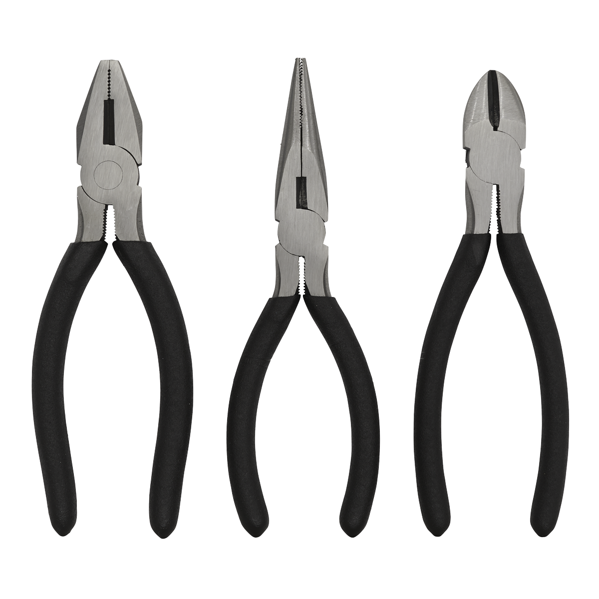 Sealey Pliers Set With Non-Slip Foam Cushion Grip Handles 3 Pieces Tool S0447