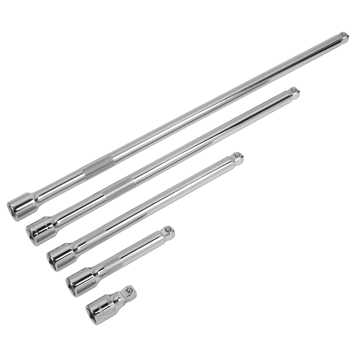 Sealey Wobble Extension Bar Set Chrome Plated 5 Pieces 1/2" Square Drive AK768