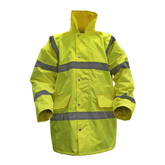 Sealey Hi-Vis Yellow Motorway Safety Jacket Quilted Lining - XX-Large 2XL 806XXL