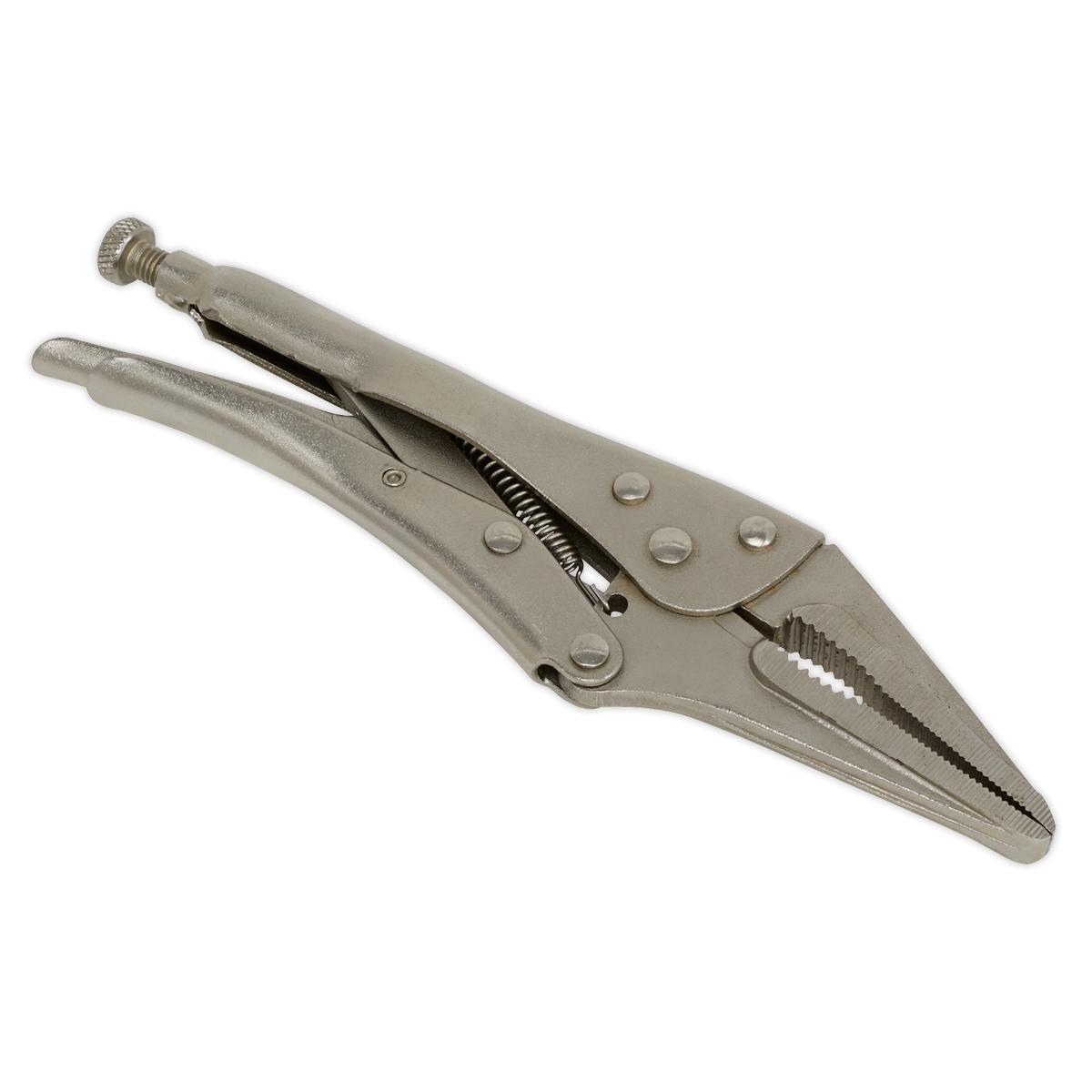 Sealey Locking Pliers Long Nose With Chrome Vanadium Steel Jaws 225mm S0462