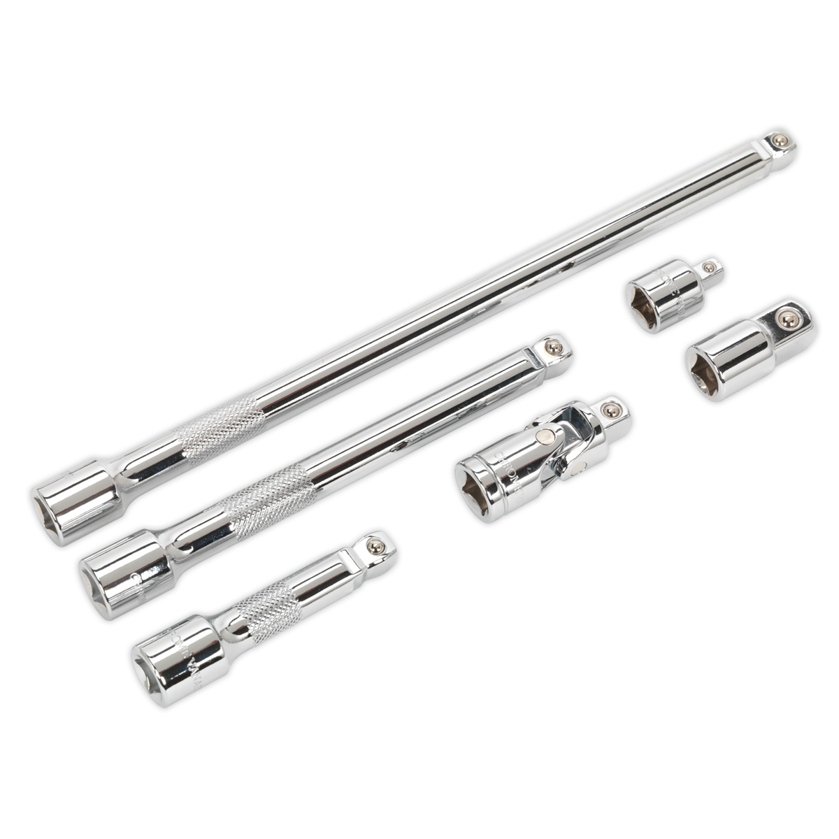 Sealey Wobble/Rigid Extension Bar Adaptor & Universal Joint Set 6 Pieces AK7690