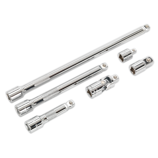 Sealey Wobble/Rigid Extension Bar Adaptor & Universal Joint Set 6 Pieces AK7690