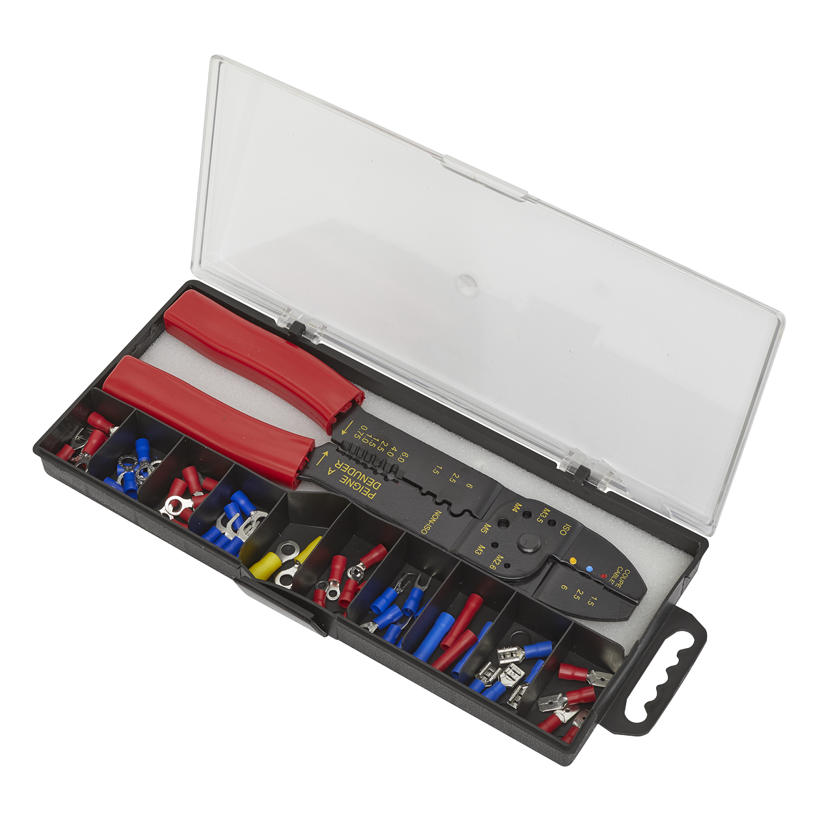 Sealey Crimping Tool Set With Safety Insulated Handle Grips M2.6-M5 S0536