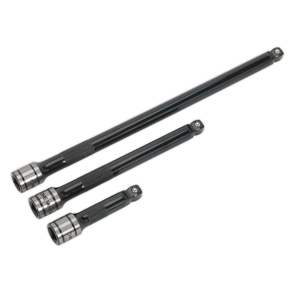 Sealey Wobble/Rigid Extension Bar Set 3Pc 3/8" Square Drive Black Series AK7691