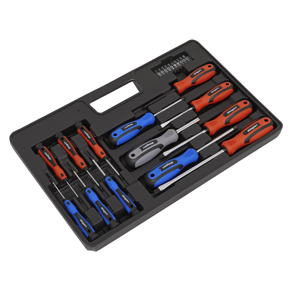 Sealey Soft Grip Screwdriver/Bit Set Chrome Vanadium Steel Shafts 23 Pcs S0598