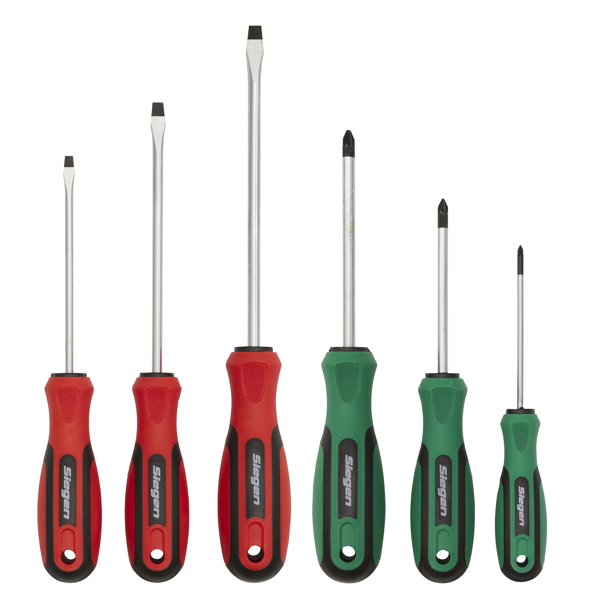 Sealey Soft Grip Screwdriver Set 6 Pieces Chrome Vanadium Steel Shafts S0615