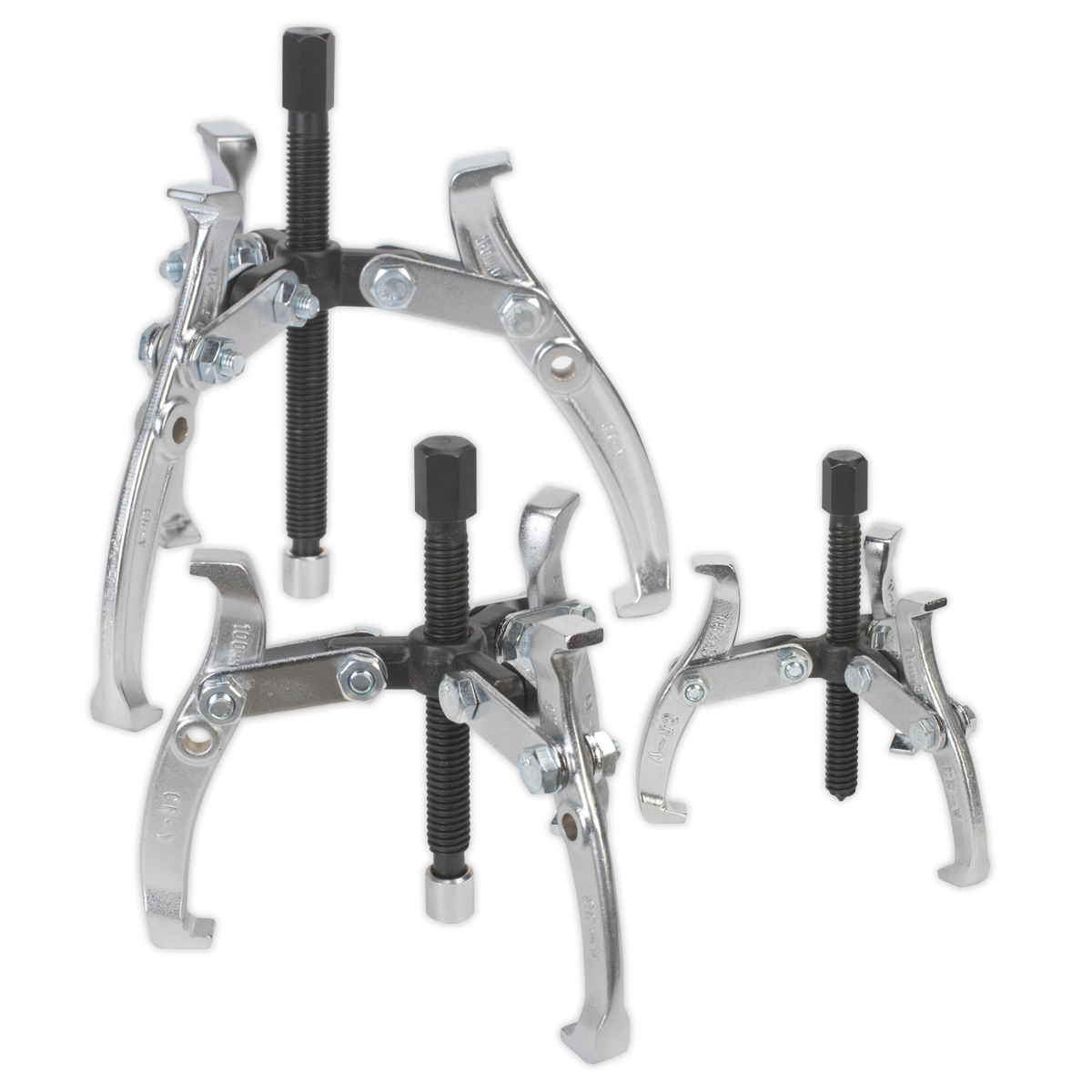 Sealey Triple Leg Gear Reversible Puller Set Chrome Vanadium Steel 3 Pieces AK78
