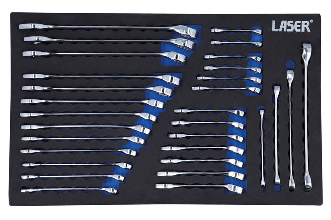 LASER 8481 Ring Spanner Set Chrome Vanadium Steel Double Hexagon Female Torx