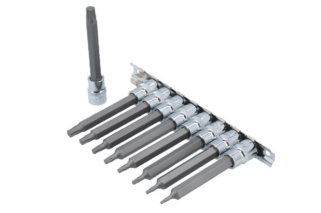 LASER 8482 Long Series 100mm Torx Plus Socket Bit Set 3/8" Drive 9pc Vanadium