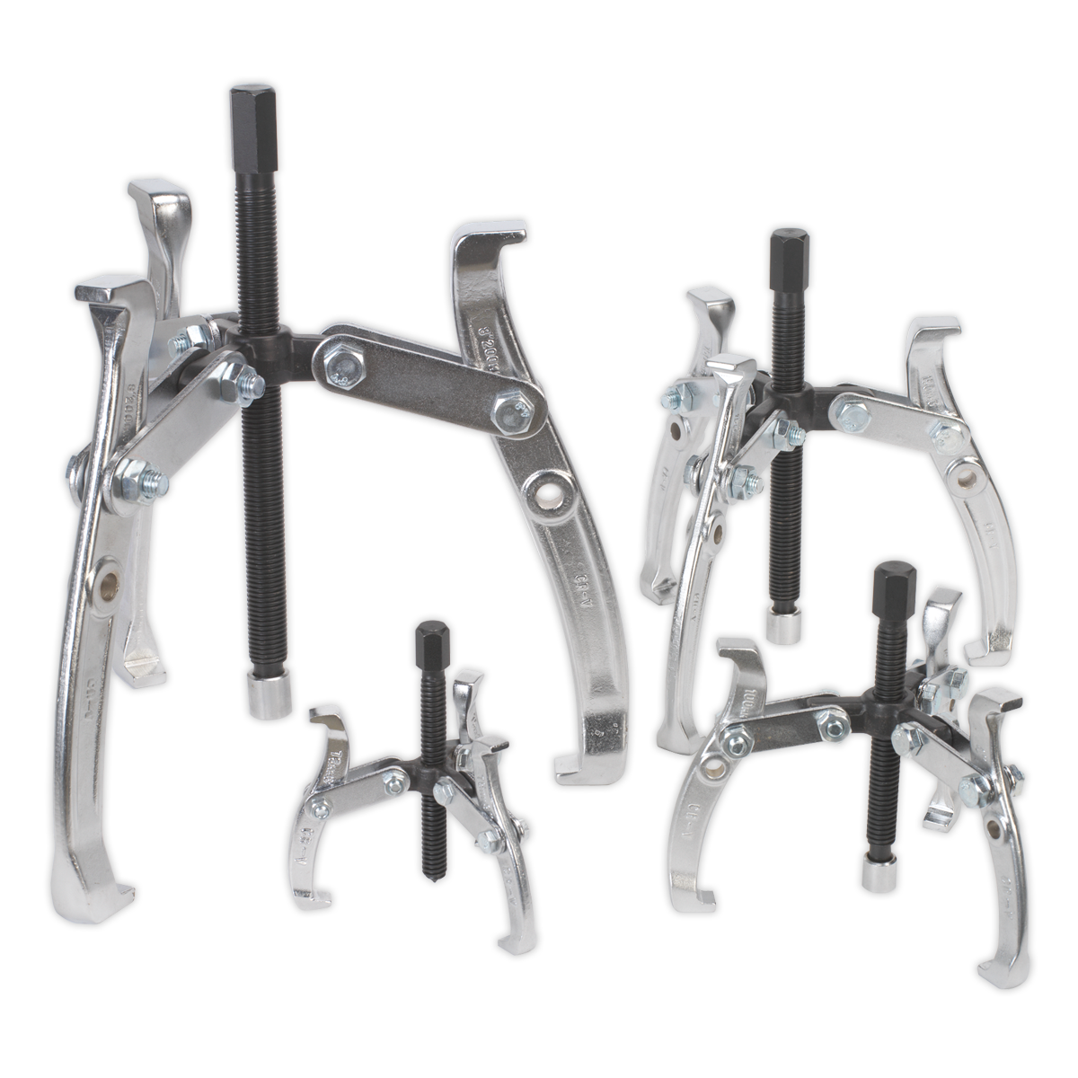 Sealey Triple Leg Gear Reversible Puller Set Chrome Vanadium Steel 4 Pieces AK79