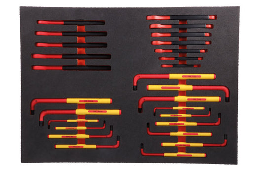 LASER 8487 Insulated Wrenches Foam Inlay VDE Insulated 1000V Set 6 Pieces