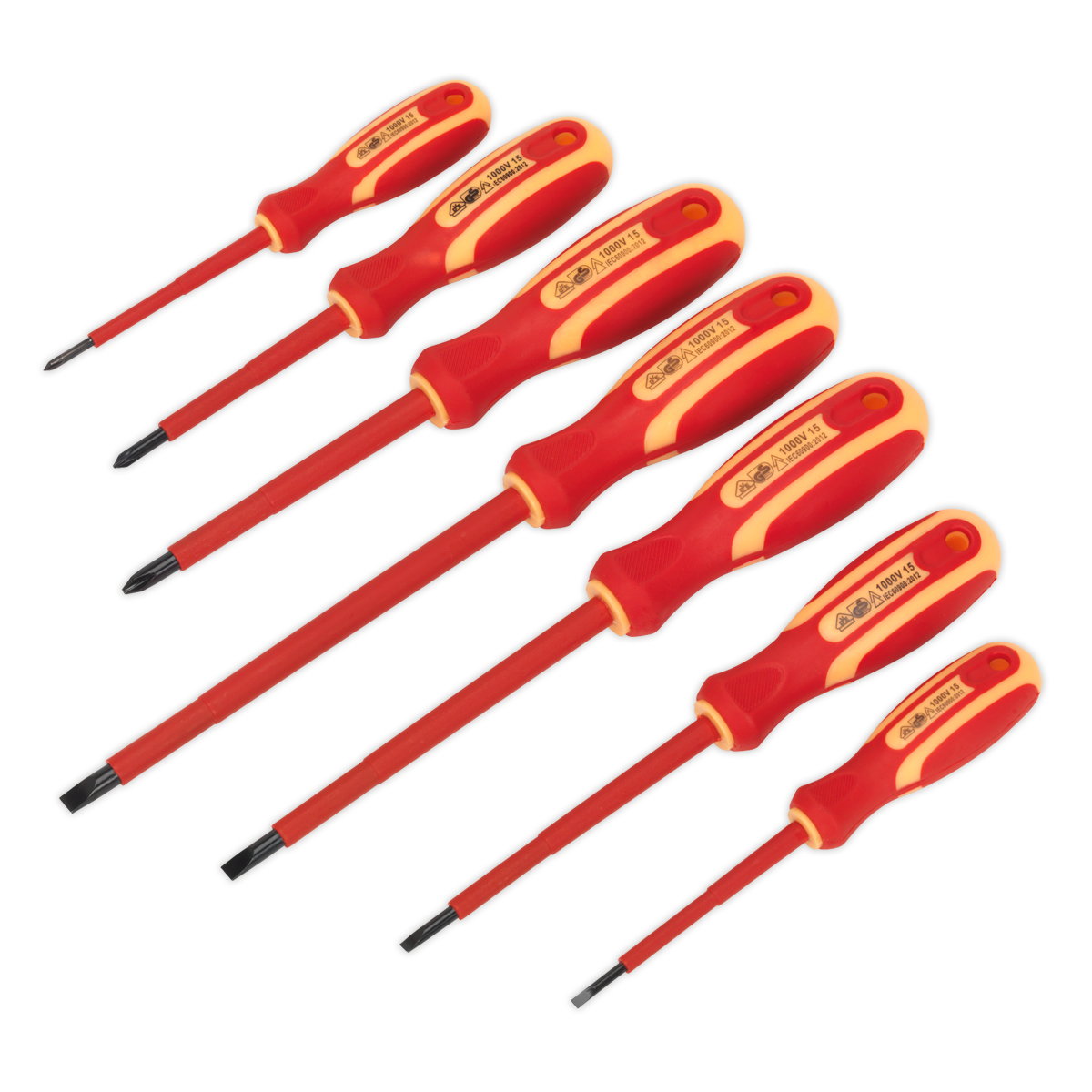 Sealey 7 Piece VDE Electricians Screwdriver Set Impact Resistant Handles S0756