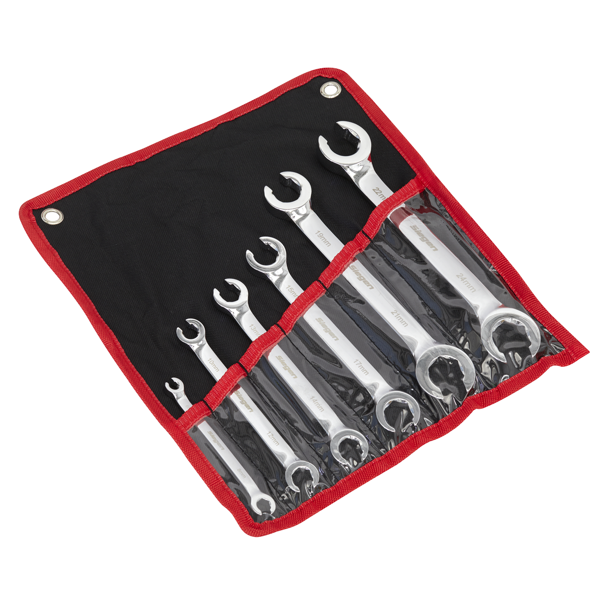 Sealey Flare Nut Spanner Set Fully Hardened & Tempered 6 Pieces Metric S0767