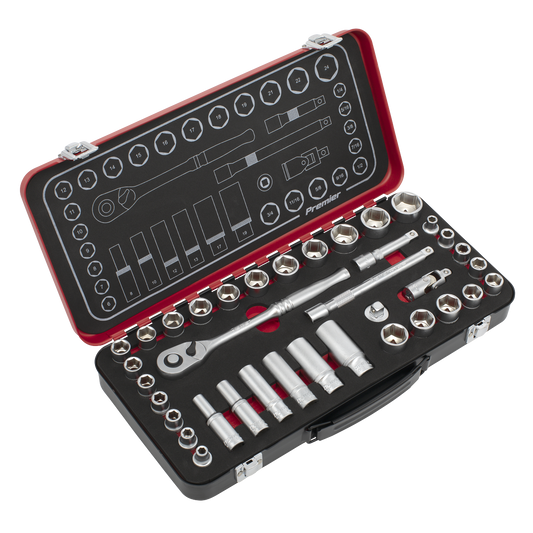 Premier Platinum Socket Set 3/8" Square Drive 37 Pieces Metric/Imperial + Case