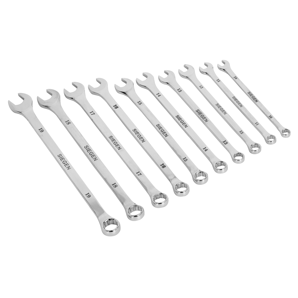 Sealey Combi Spanner Set 10 Pieces Extra-Long Metric Chrome Vanadium Steel S0832