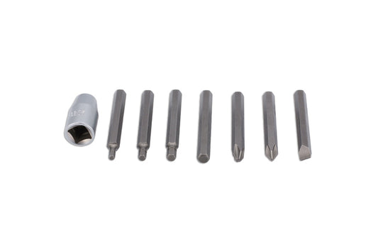 LASER 8506 8Pcs Screwdriver Impact Bit Set 1/2" Drive Phillips Flat Hex CrMo