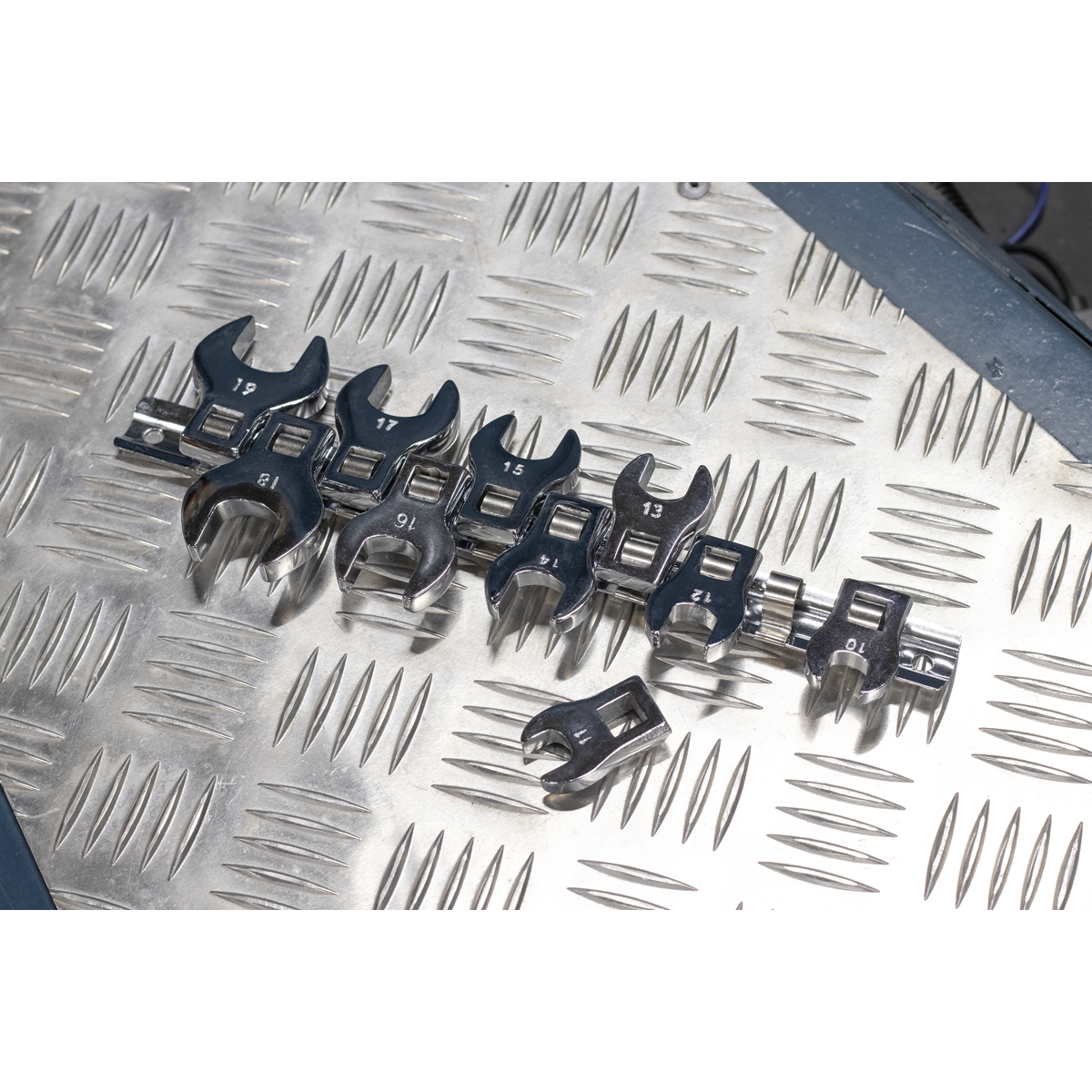 Sealey Crows Foot Open End Spanner Set 10pc 3/8" Square Drive Metric S0866