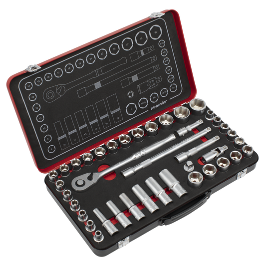 Premier Platinum Socket Set 1/2" Square Drive 40 Pieces Metric/Imperial + Case