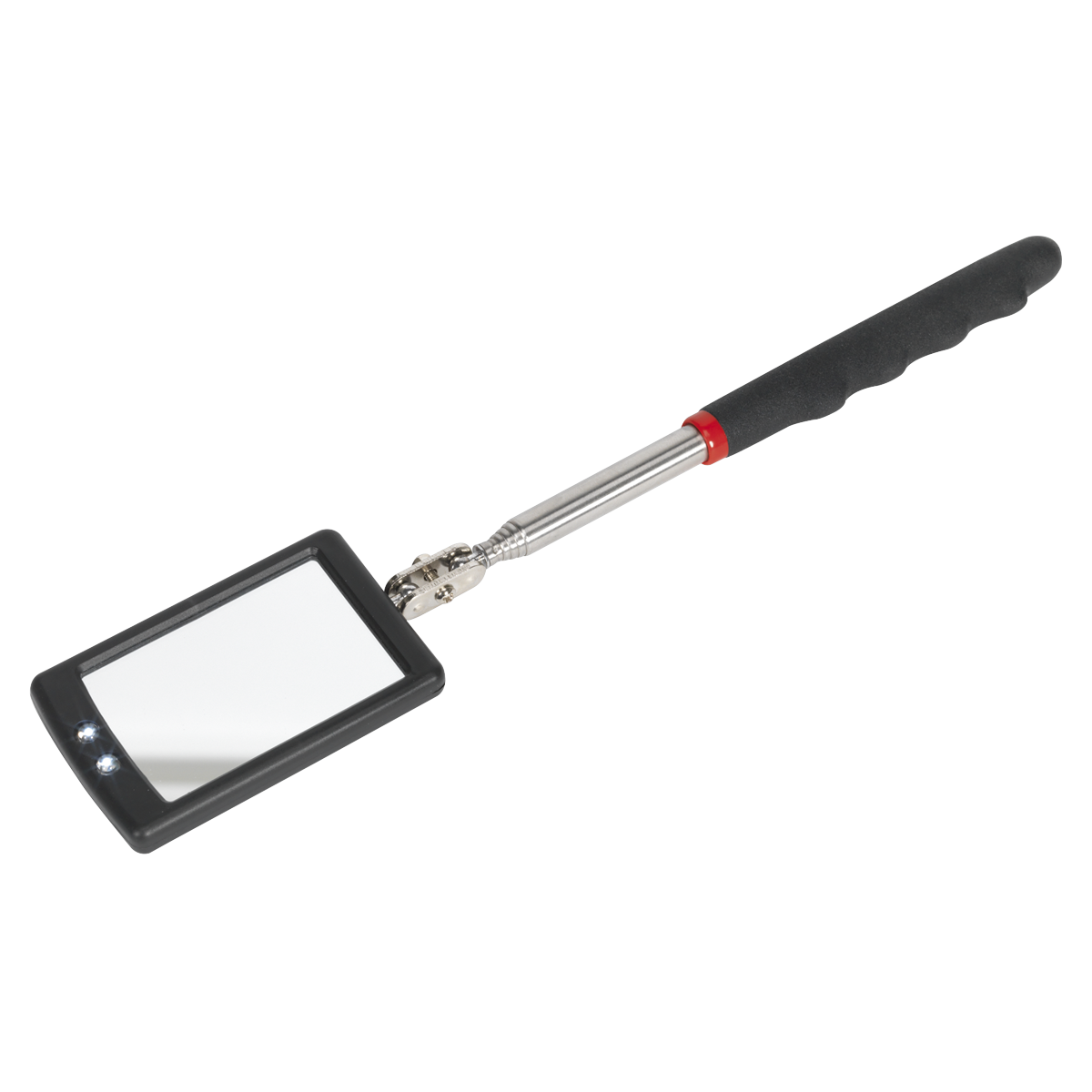 Sealey Telescopic Inspection Mirror 65 x 40mm With 2 LED Lights 285/876mm S0948