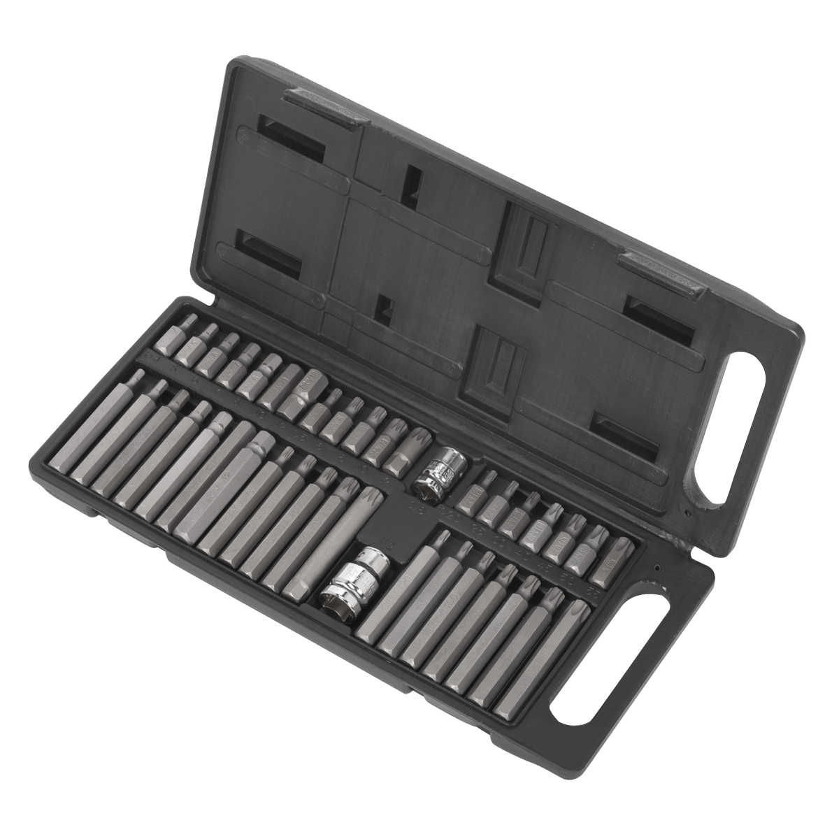 Sealey 40 Pieces TRX-Star Spline Hex Bit Set 3/8" & 1/2" Square Drive S0982