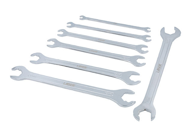 LASER 8521 7Pcs Ratchet Double Ring Spanner Set 6mm-19mm Chrome Vanadium Steel