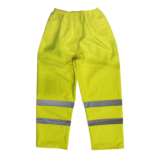 Sealey Hi-Vis Yellow Fully Waterproof Workshop Trousers Pants - Large 807L