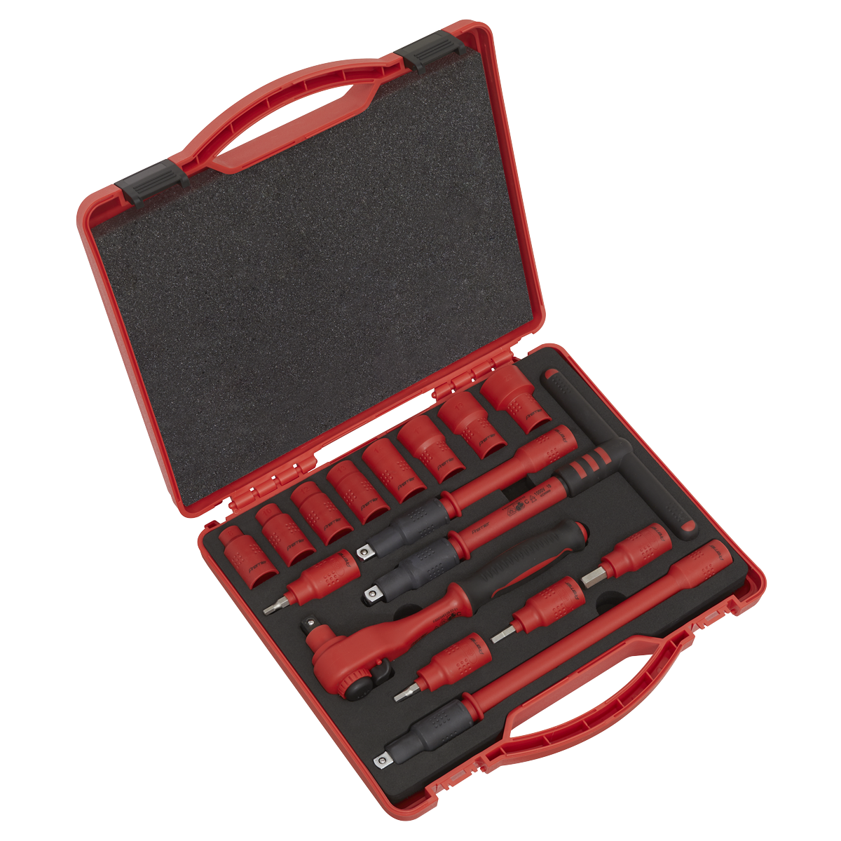 Sealey VDE Insulated Socket Set 16 Pieces 3/8" Square Drive Chrome Plated AK7940