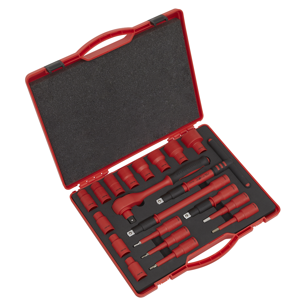 Sealey VDE Insulated Socket Set 20 Pieces 1/2" Square Drive Chrome Plated AK7941