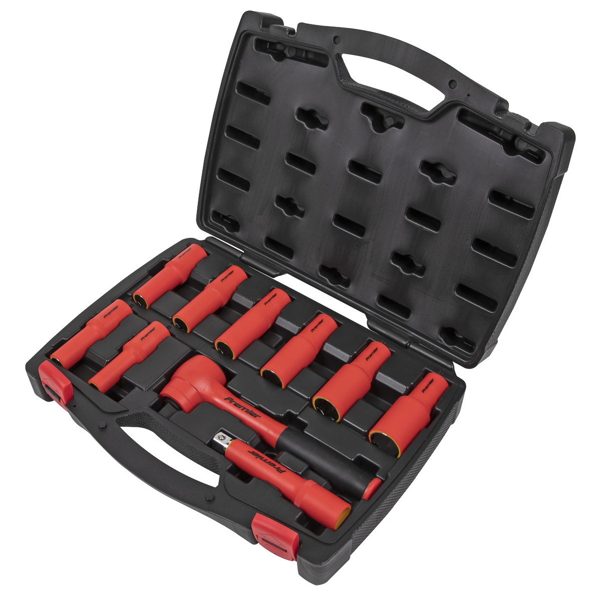 Sealey Insulated Socket Set 10 Pcs 1/2" Square Drive 6 Point VDE Approved AK7943