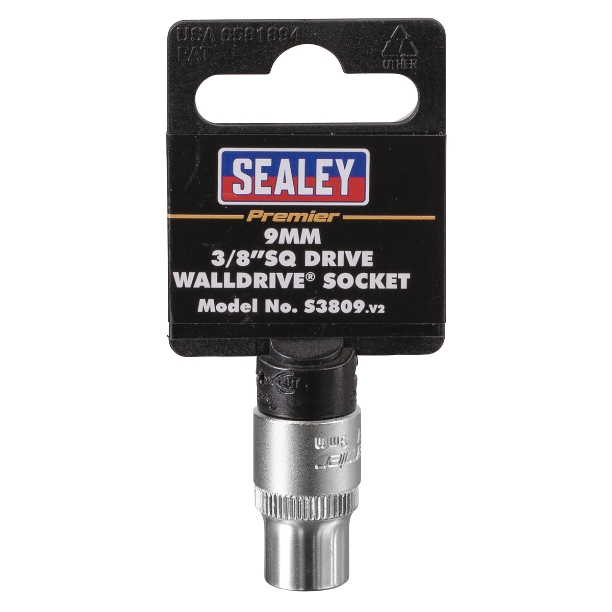 Sealey WallDrive Socket Tool 9mm 3/8" Square Drive Chrome Vanadium Steel S3809