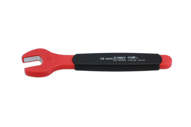 LASER 8551 Insulated Open Ended Spanner 18 mm 1000V VDE GS Certified Tool