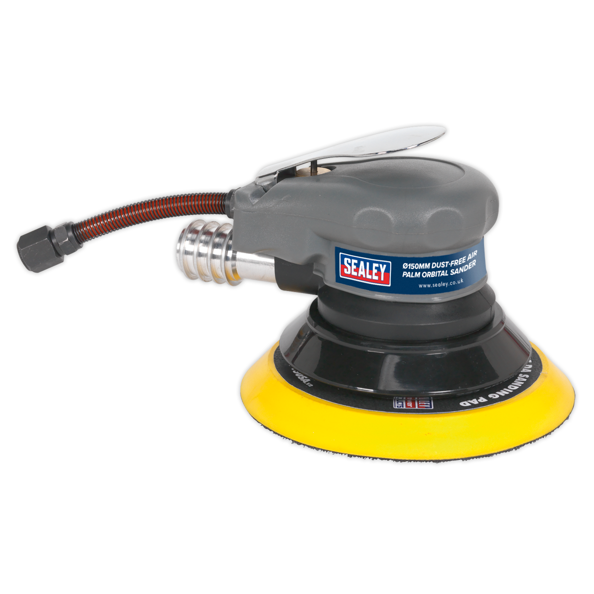 Sealey Ø150mm Dust-Free Air Palm Orbital Sander With Soft Rubber Handgrip SA09