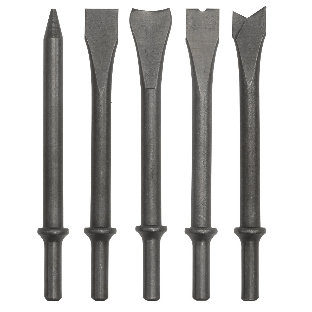 Sealey Air Hammer Chisel Set 5pc 170mm .401" Shank Heavy Duty Chiselling SA11C