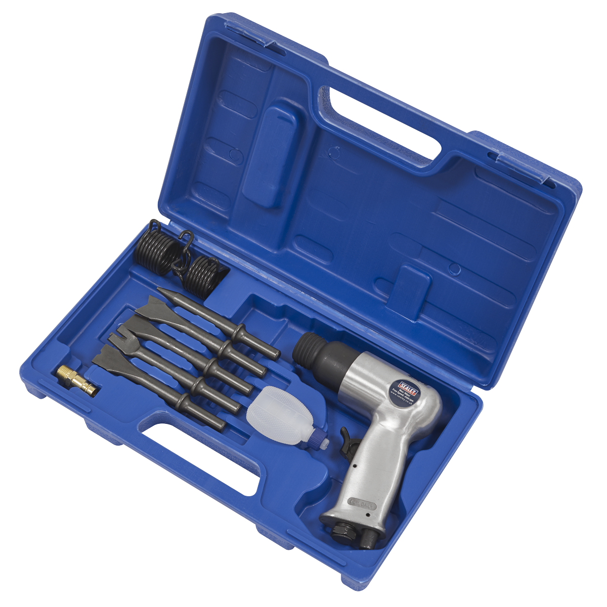 Sealey Air Hammer With Chisels Medium Stroke in Storage Case 90psi SA12/S