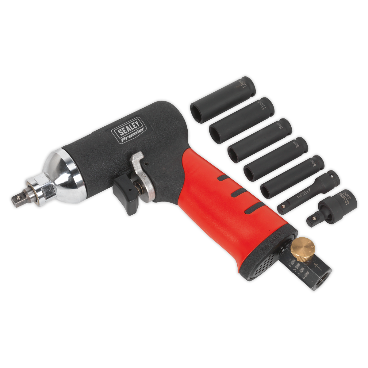 Sealey 1/4" Square Drive Air Impact Wrench Diesel Glow Plug Kit 10000 RPM SA141