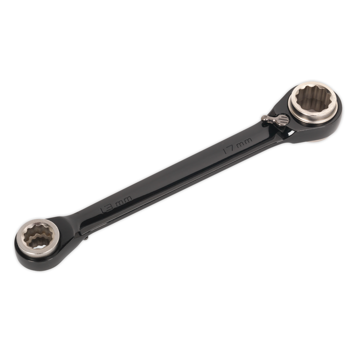 Sealey Ratchet Ring Spanner 4in1 Reversible Metric Black Series 72 Teeth AK7979