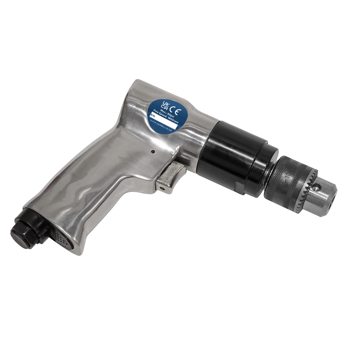 Sealey 10mm 1800 RPM Reversible Air Drill With Polished Aluminium Housing SA24