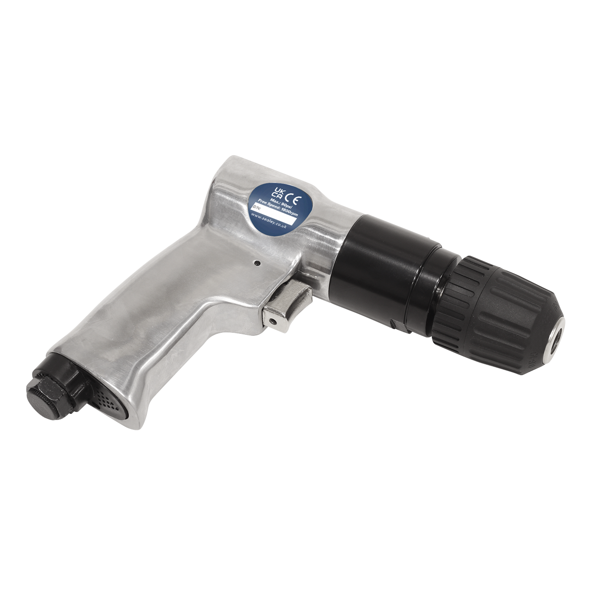 Sealey Air Drill Ø10mm Reversible With Keyless Chuck & Reversible Action SA241