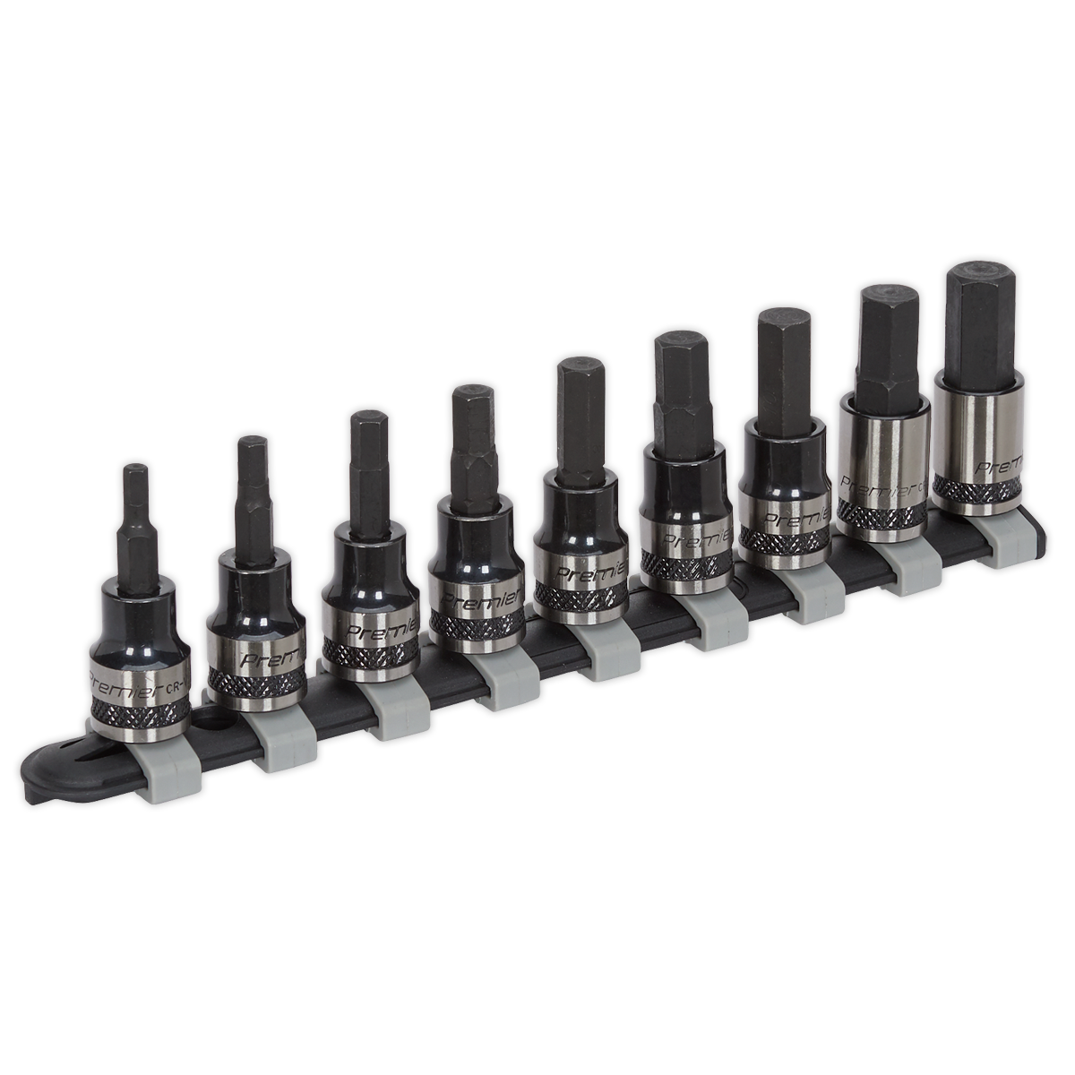 Sealey Hex Key Socket Bit Set 9 Pieces 3/8" Drive Metric Chrome Vanadium AK7986