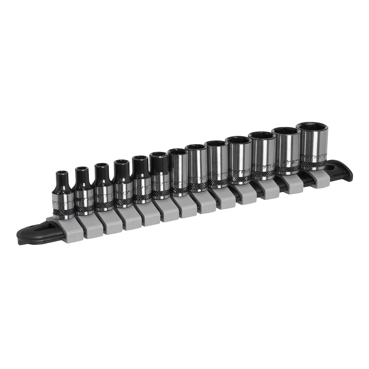 Sealey 13 Pcs 1/4" Drive Socket Set Chrome Vanadium Steel - Black Series AK7990