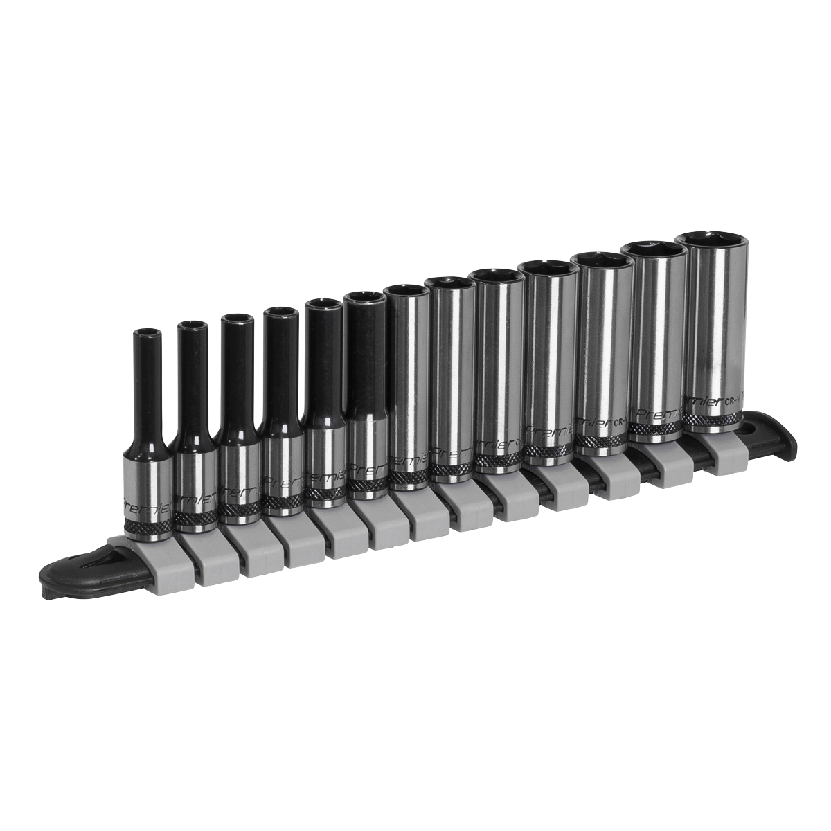 Sealey 13 Pieces 1/4" Square Drive Deep Socket Set - Black Series AK7991