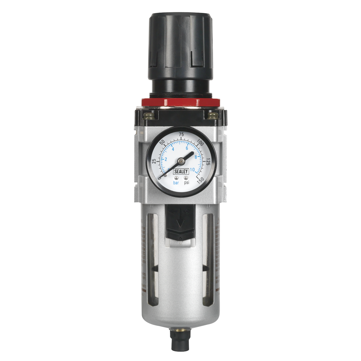Sealey Air Filter/Regulator With Gauge 145psi 1/2" BSP - High Flow SA4001FR