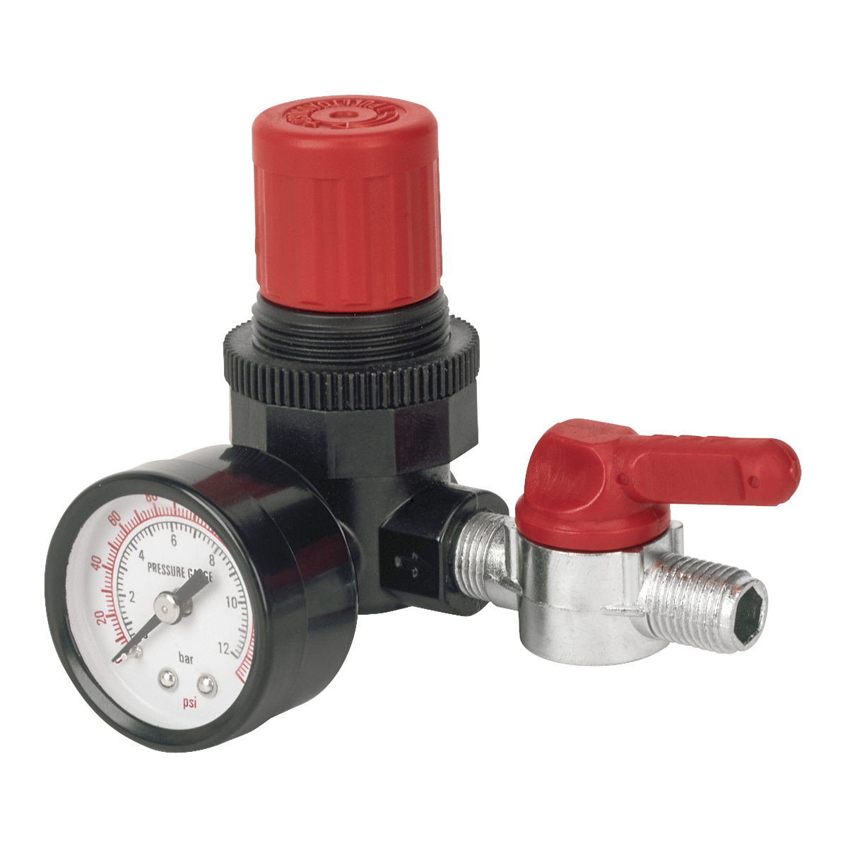 Sealey Air Regulator With Gauge 1/4" BSP Female - 1/4" BSP Male SA5/RG/14