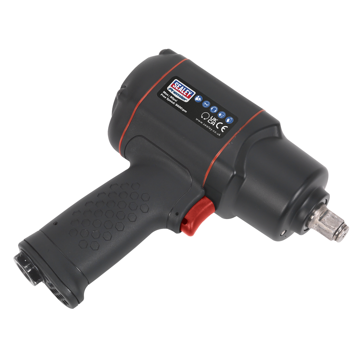 Sealey 1/2" Square Drive Composite Air Impact Wrench Twin Hammer 9000RPM SA6007