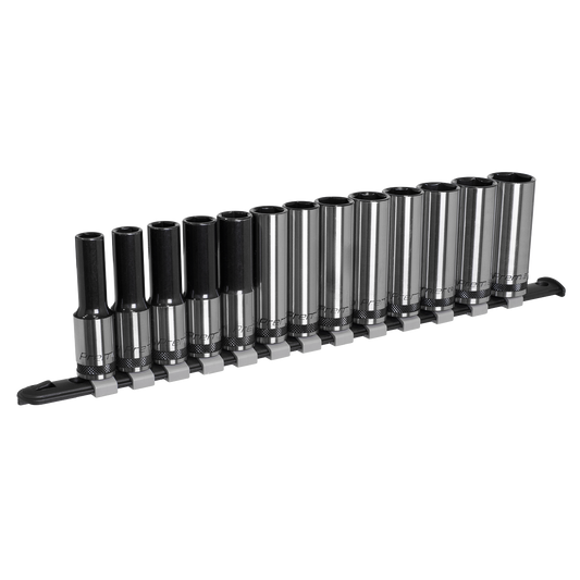 Sealey 13 Pieces 1/2" Square Drive Deep Socket Set - Black Series AK7995