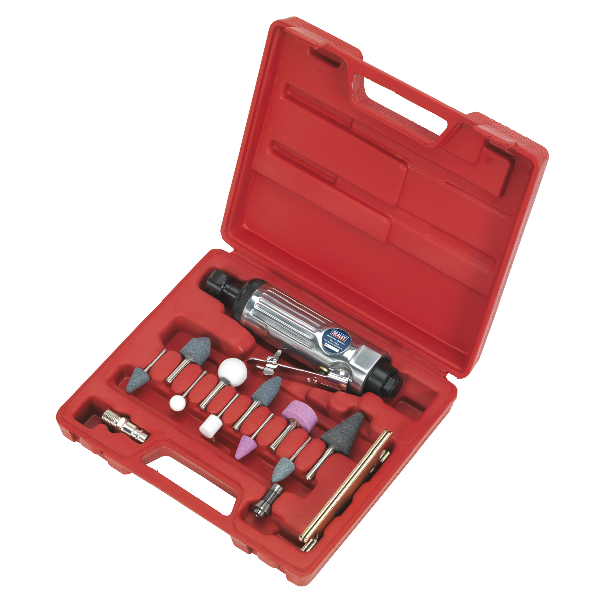 Sealey Air Die Grinder Kit With Aluminium Body & Trigger 16 Pieces SA67