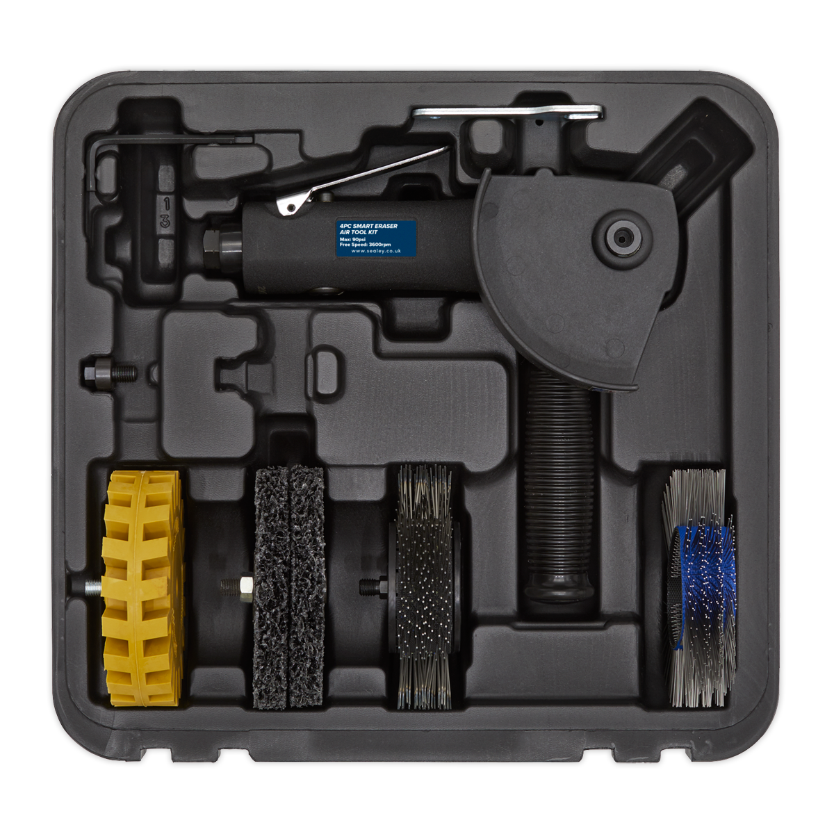 Sealey Smart Eraser Air Tool Kit Supplied In Storage Case 4 Pieces SA695