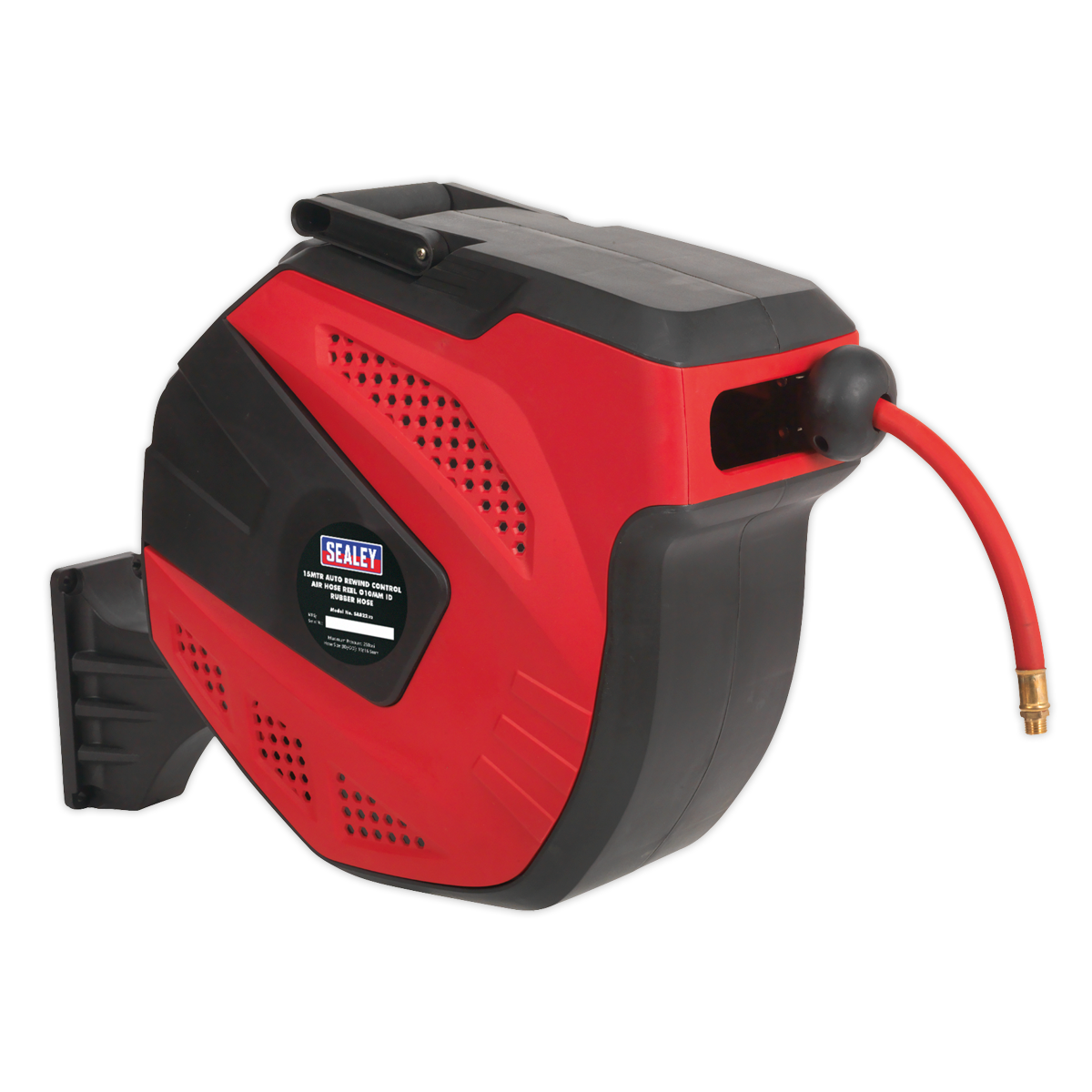 Sealey Auto Rewind Control Air Hose Reel 15m Ø10mm ID - Rubber Hose SA822