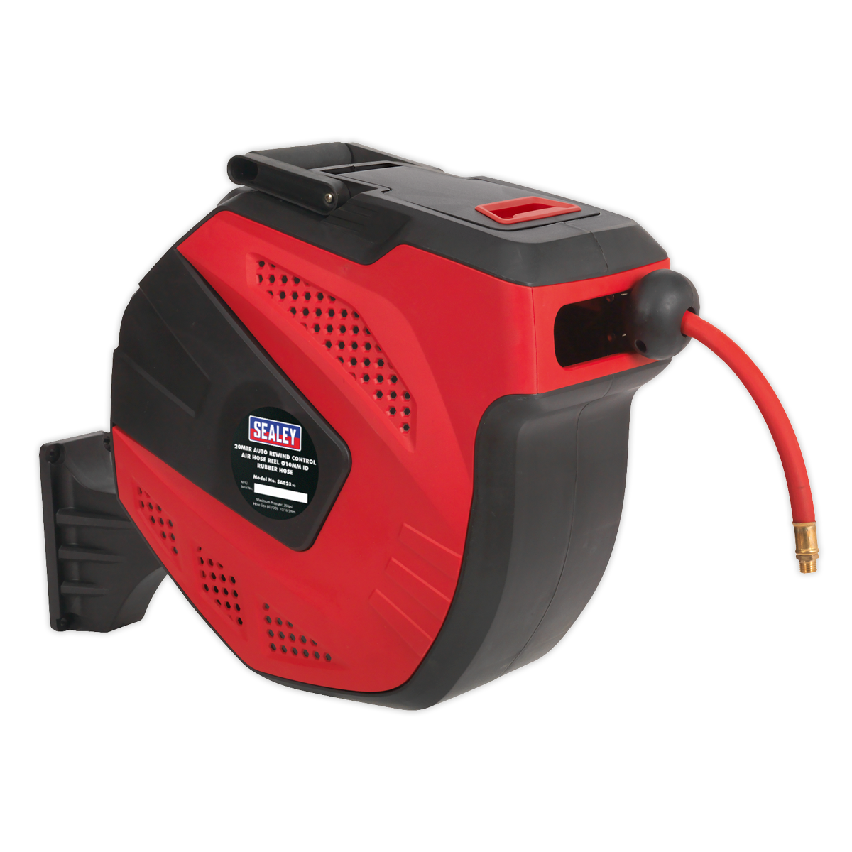 Sealey Auto Rewind Control Air Hose Reel 20m Ø10mm ID - Rubber Hose SA823